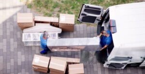 professional movers loading truck Dubai